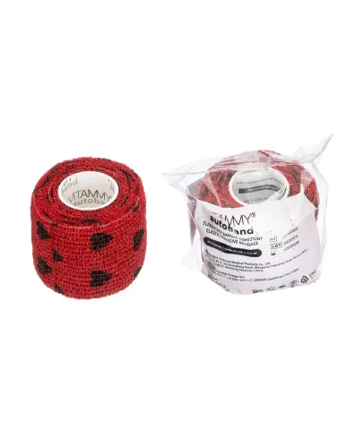 Vitammy Autoband Elastyczny bandaż kohezyjny serduszka czarne 5 cm x 4,5 m, 1 sztuka - Adresowany do mocowania opatrunków