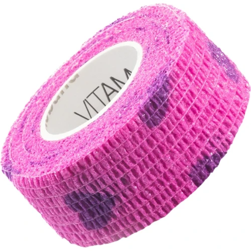Vitammy Autoband, elastyczny bandaż kohezyjny, serduszka fioletowe, 2,5 cm x 4,5 m 1 sztuka - Dedykowany do mocowania opatrunków