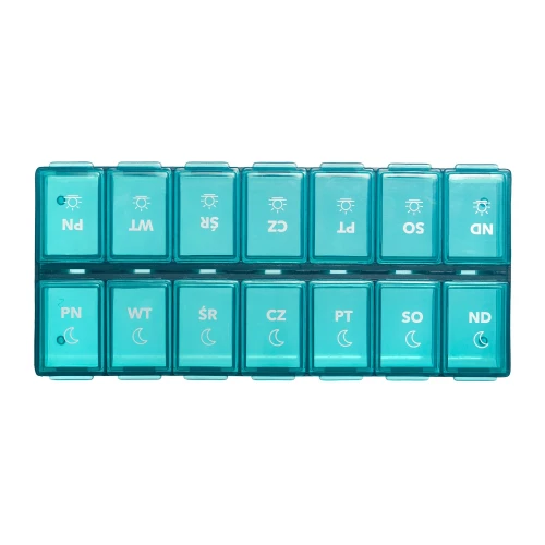 Vitammy Pilla Tygodniowa kasetka na leki 7 x 2, 1 sztuka - Organizer na tabletki na rano i na noc