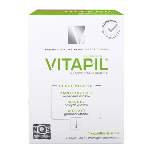 Vitapil, 60 kapsułek - Suplement diety z kompleksem AMIN Q3® oraz biotyną, selenem i cynkiem, które pomagają zachować zdrowe włosy