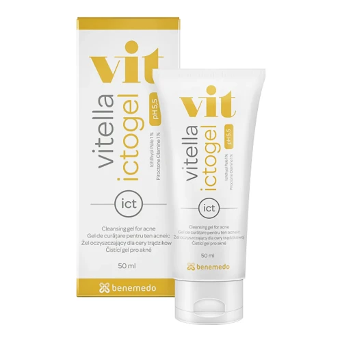 Vitella Ictogel Żel do mycia twarzy, 50 ml - Oczyszczanie cery tłustej