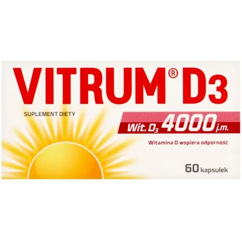 Vitrum D3 4000 j.m. 60 kapsułek - Wygodna forma kapsułek z witaminą D