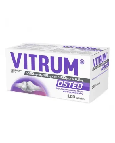 Vitrum Osteo, 100 tabletek - Tabletki z witaminą D, wapniem, magnezem i cynkiem