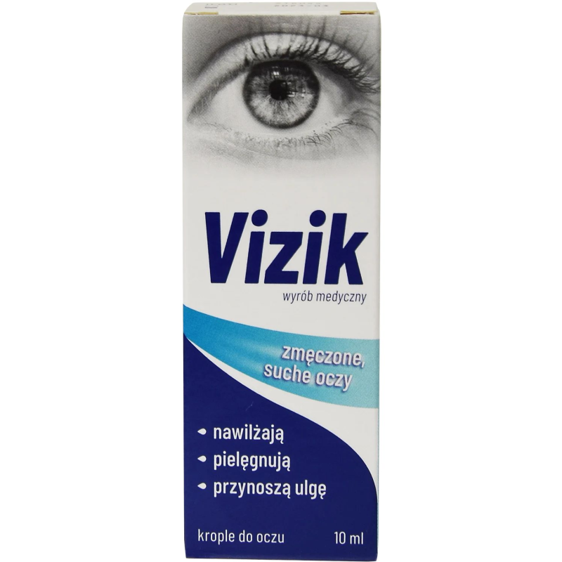 Vizik zmęczone i suche oczy, krople do oczu, 10 ml - Sterylne krople do oczu, które nawilżają powierzchnię oka chroniąc ją przed dyskomfortem