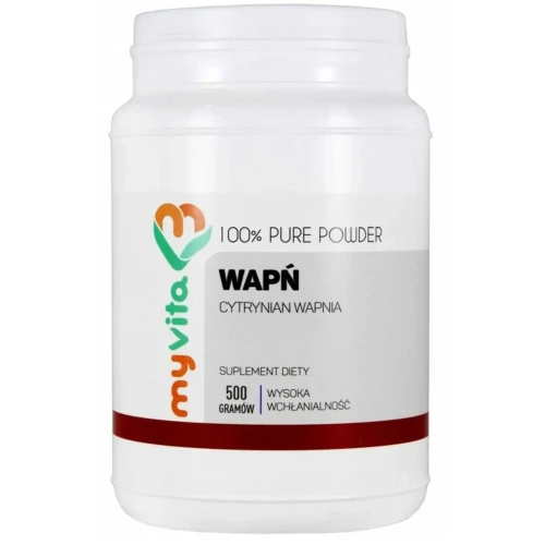 MyVita Wapń, cytrynian wapnia, proszek 500 g - Wapń – wspiera zdrowe kości, zęby i pracę mięśni