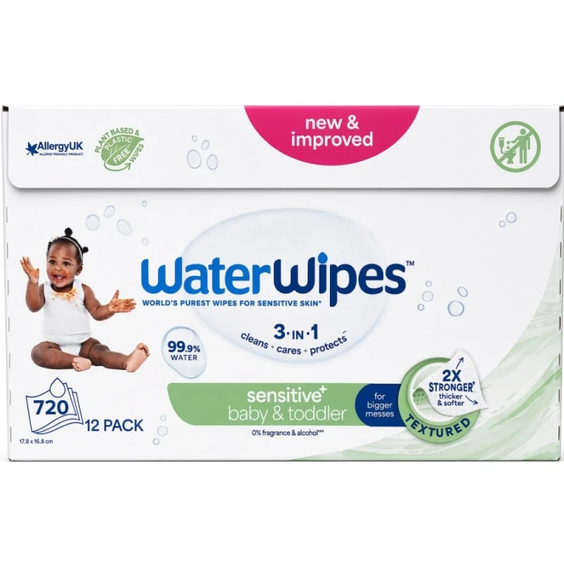 WaterWipes Bio Soapberry Chusteczki nawilżane dla niemowląt, 12 x 60 sztuk - Mokre chusteczki dla niemowląt i dzieci
