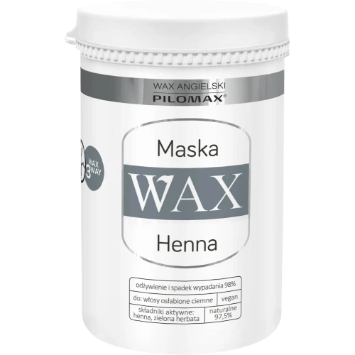 Wax Pilomax Henna, maska nawilżająca do włosów, 480 ml -  Do intensywnej pielęgnacji ciemnych niefarbowanych włosów 