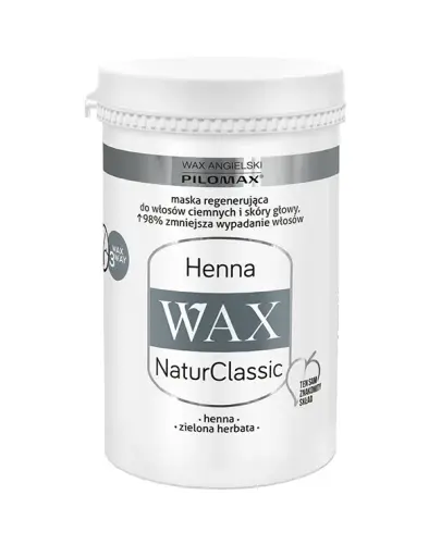 Wax Pilomax Henna, maska nawilżająca do włosów, 480 ml -  Do intensywnej pielęgnacji ciemnych niefarbowanych włosów 