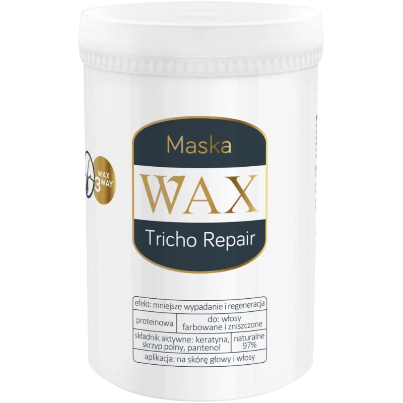 Wax Tricho Repair Maska do włosów i skóry głowy regenerująca i przeciw wypadaniu, 480 ml - Do włosów zniszczonych, wysokoporowatych i farbowanych