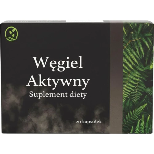 Węgiel Aktywny, Pharma Dot, 20 kapsułek - Pomaga usuwać z organizmu szkodliwe substancje, toksyny i nadmiar gazów