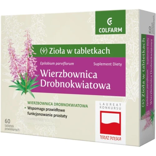 Colfarm Wierzbownica Drobnokwiatowa, 60 tabletek powlekanych - Wspomaga prawidłowe funkcjonowanie prostaty