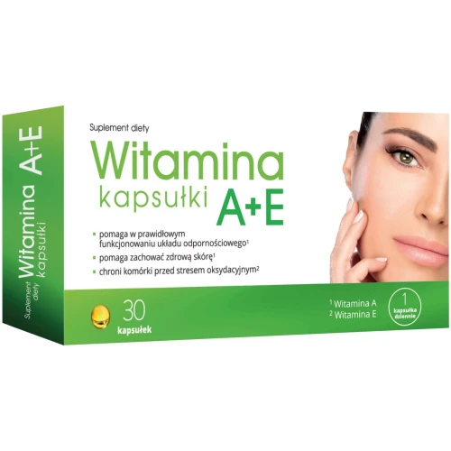 Witamina A + E, 30 kapsułek - Dla zachowania zdrowej i młodej skóry