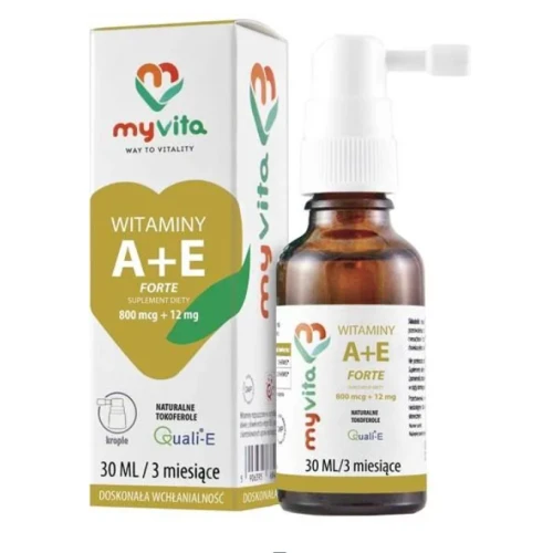 MyVita Witamina A + E Forte, krople 30 ml - W oliwe z oliwek extra virgin