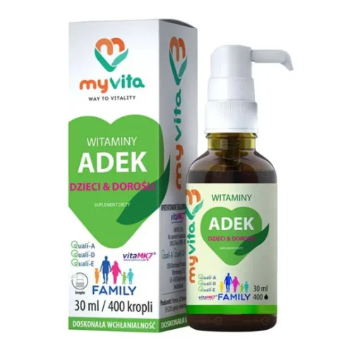 MyVita Witamina ADEK Family Krople, 30 ml - Witaminy A, D, E, K dla dzieci i dorosłych w kroplach