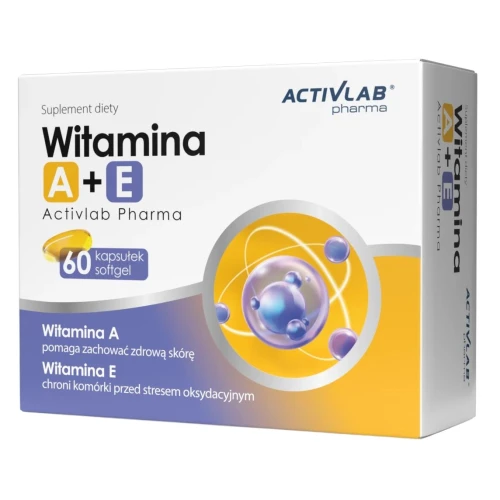 ActivLab Pharma Witamina A+E, 60 kapsułek - Witaminy wspierające zdrową skórę i prawidłowe widzenie