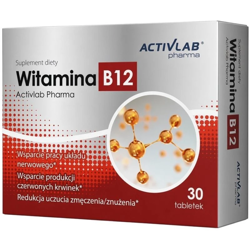 Activlab Pharma Witamina B12 100 µg, 30 tabletek - Witamina B12 w tabletkach dla dorosłych