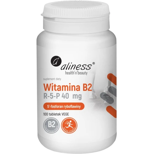 Aliness Witamina B2 R-5-P (ryboflawina) 40 mg, 100 tabletek - Dla wsparcia metabolizmu i układu nerwowego