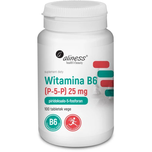Aliness Witamina B6 (P-5-P) 25 mg, 100 tabletek - Z aktywną formą witaminy B6