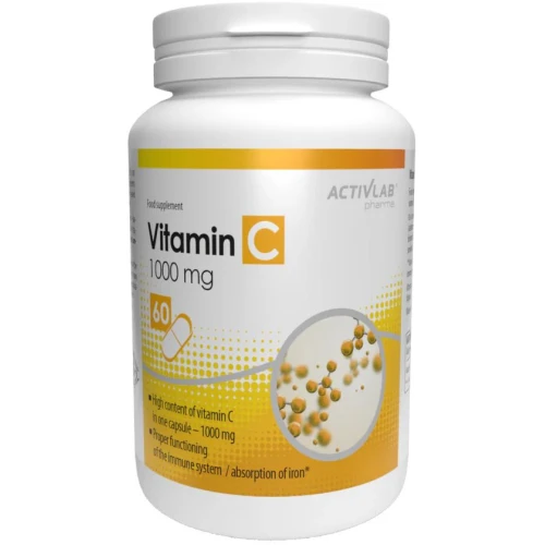 ActivLab Pharma Witamina C 1000 mg, słoiczek 60 kapsułek - Wysoka dawka kwasu L-askorbinowego w wygodnych kapsułkach
