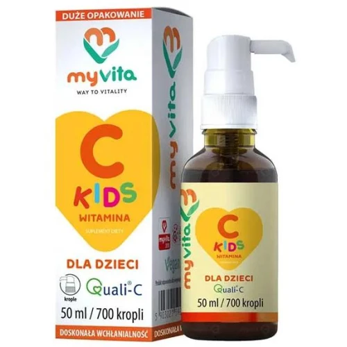 MyVita Witamina C Kids, krople 50 ml -  Dla dzieci powyżej 1 roku życia