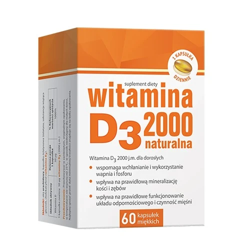 Witamina D3 2000 j.m., 60 kapsułek - Wsparcie codziennej suplementacji