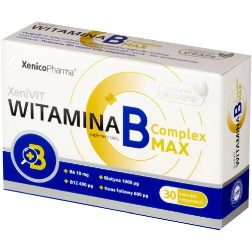 XeniVIT Witamina B Complex MAX, 30 kapsułek - Zestaw witamin B dla codziennego wsparcia organizmu