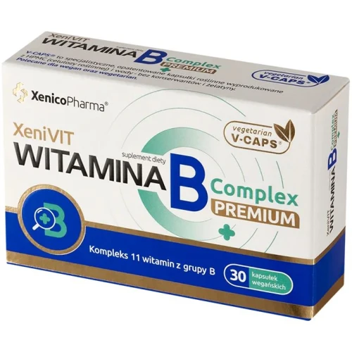 XeniVIT Witamina B Complex Premium, 30 kapsułek - Wsparcie metabolizmu, układu nerwowego i zdrowej skóry