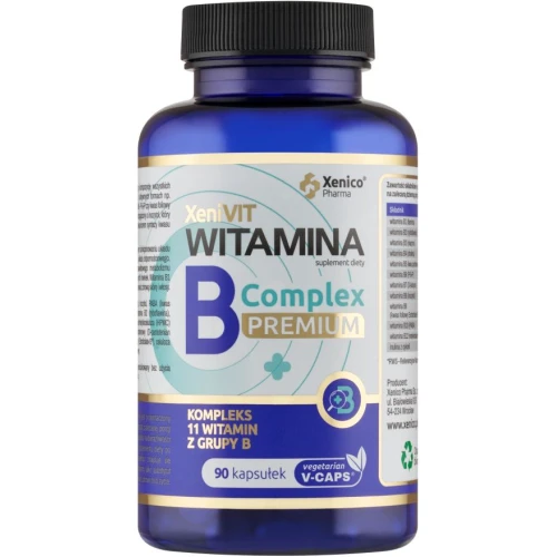 XeniVIT Witamina B Complex Premium, 90 kapsułek - Kompleks witamin B w aktywnych formach