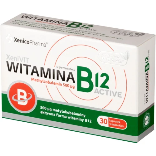 XeniVIT Witamina B12 Active, 30 kapsułek - Duża dawka witaminy B12 w wysoko przyswajalnej formie