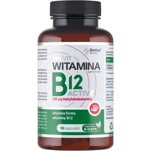 XeniVIT Witamina B12 Active, 90 kapsułek - 500 µg metylokobalaminy w 1 kapsułce