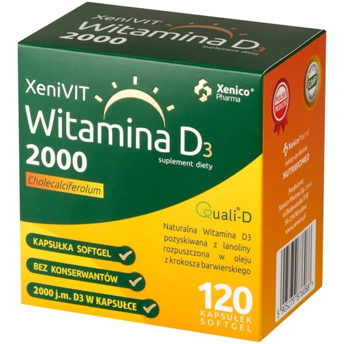 XeniVIT Witamina D 2000, 120 kapsułek - Witamina D dla dorosłych