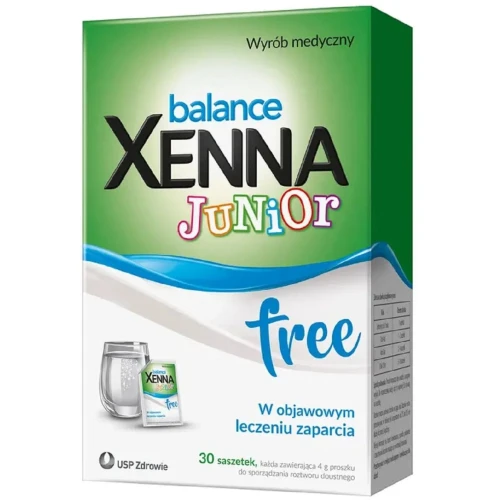 Xenna Balance Junior Free, bez cukru, neutralny smak, 30 saszetek - Objawowe leczenie zaparć u  dzieci
