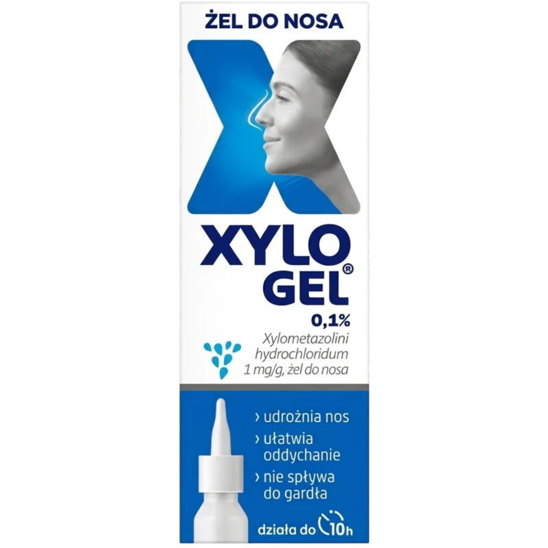 Xylogel 0,1% żel do nosa, 10 g  - Na obrzęk błony śluzowej i katar u dorosłych