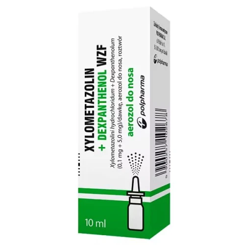 Xylometazolin + Dexpanthenol WZF (0,1 mg + 5,0 mg)/dawkę, Aerozol do nosa, 10 ml - Na zatkany nos i katar
