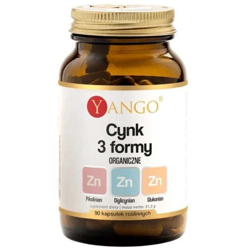 Yango Cynk 3 formy, 90 kapsułek - Wsparcie odporności, skóry i funkcji poznawczych