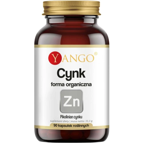 Yango Cynk, forma organiczna, 90 kapsułek - Wpływa na utrzymanie zdrowych włosów, paznokci oraz skóry