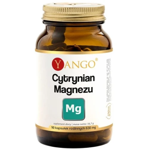 Yango Cytrynian magnezu, 90 kapsułek - Codzienna dawka magnezu dla zdrowych mięśni i kości