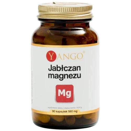 Yango Jabłczan Magnezu, 90 kapsułek - Codzienna dawka magnezu dla aktywnych i dbających o koncentrację