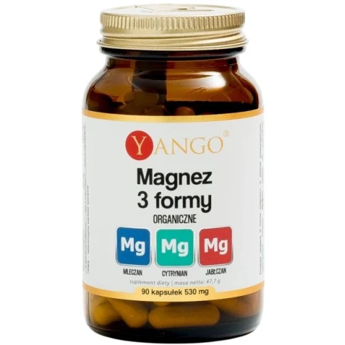 Yango Magnez 3 formy, 90 kapsułek - Wysoko przyswajalny magnez dla codziennej witalności