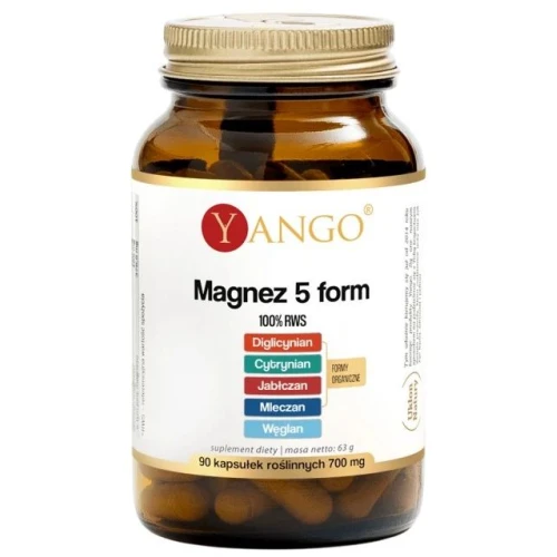 Yango Magnez 5 form, 90 kapsułek - Dla wsparcia funkcji mięśniowych i nerwowych