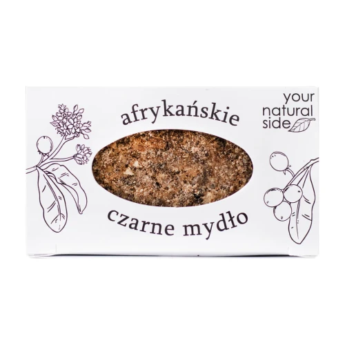 Your Natural Side Czarne Mydło Afrykańskie, 100 g - Naturalne mydło do twarzy, ciała i włosów z masłem shea i olejami roślinnymi