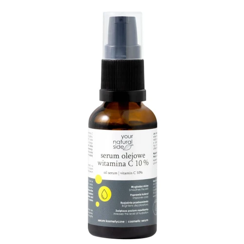 Your Natural Side Serum olejowe witamina C 10%, 30 ml - Naturalna pielęgnacja, regeneracja i ujędrnienie skóry
