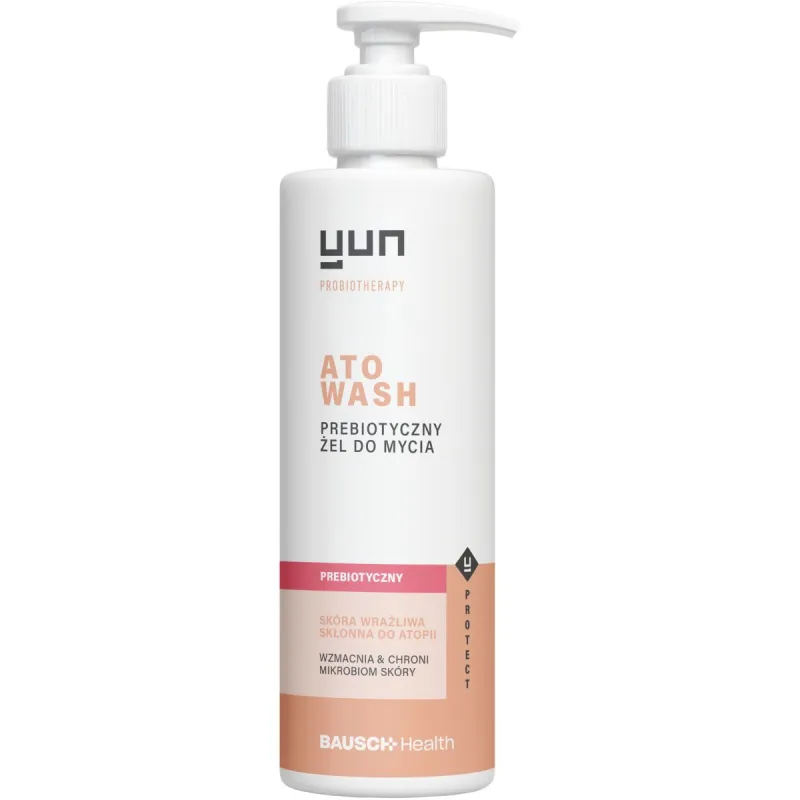 Yun ATO Wash Prebiotyczny żel do mycia, 200 ml - Do skóry suchej, wrażliwej i skłonnej do atopii