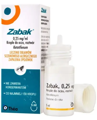 Zabak krople do oczu, 5 ml - Na objawy sezonowego alergicznego zapalenia spojówek