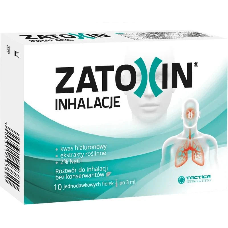 Zatoxin Inhalacje, roztwór do inhalacji, 10 ampułek po 3 ml - Roztwór do inhalacji oparty na ekstraktach ziołowych do stosowania wziewnego