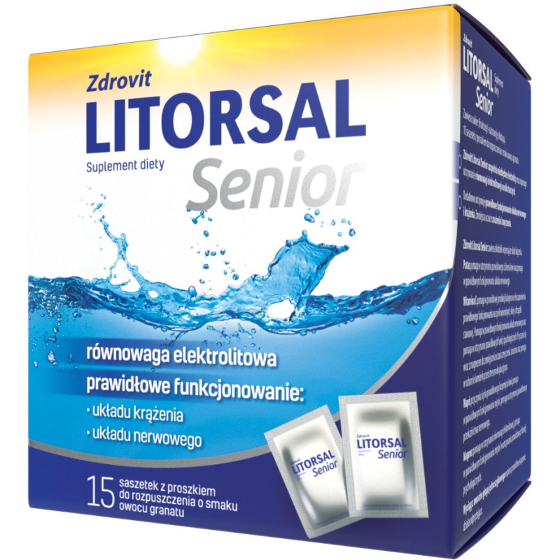 Zdrovit Litorsal Senior, 15 saszetek - Suplement diety z elektrolitami