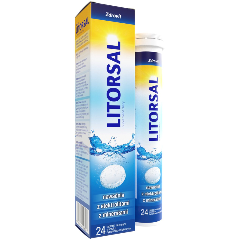 Zdrovit Litorsal, 24 tabletki musujące - Suplement diety z elektrolitami