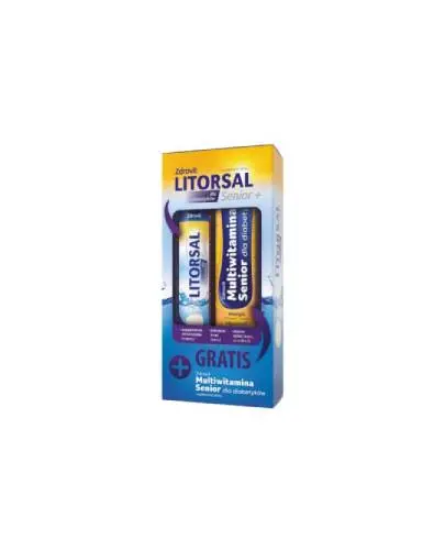 Zdrovit Litorsal Senior+ dla diabetyków + Zdrovit Multiwitamina Senior dla diabetyków, 20 + 24 tabletek musujących - Kompleks witamin dla seniorów