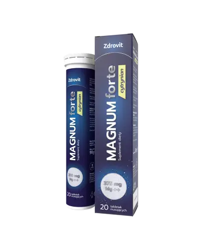 Zdrovit Magnum Forte Cytrynian 375 mg, 20 tabletek musujących - Z magnezem i witaminą B6