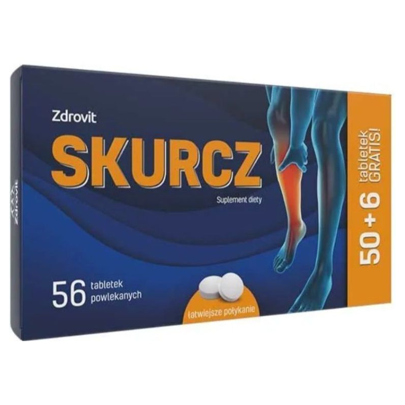 Zdrovit Skurcz, 56 tabletek - Preparat magnezowy z potasem i witaminami